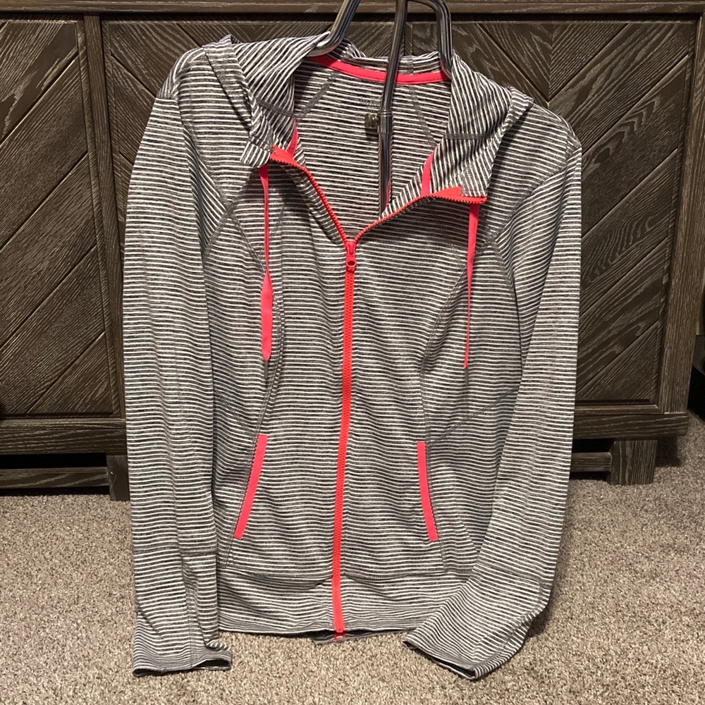 Lukka Striped Women's hooded Jacket with Pink Accents